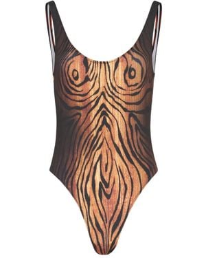 Jean Paul Gaultier スクープネック ワンピース水着 - ブラウン