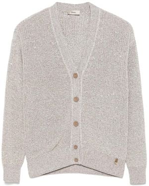Herno Cárdigan Con Lentejuelas - Gris