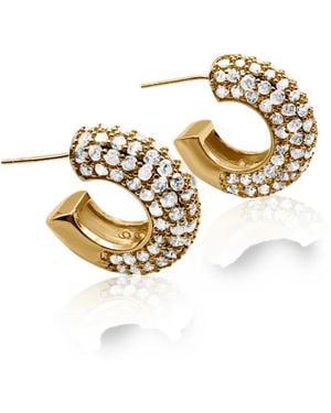 Hzmer Jewelry Tejas Pavé-Crystal Hoop Earrings - White