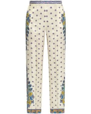 Etro Natural Trousers Amebas Print