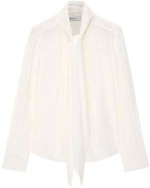 AllSaints Camisa Iris Con Cuello Lazado - Blanco