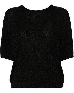 Jacob Cohen Twisted Ribbed-Knit T-Shirt - Black