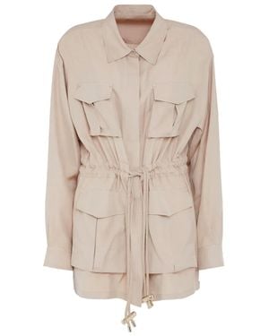 Elie Saab Jacke mit Taillenzug - Natur