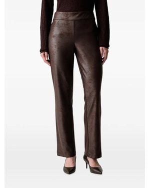 Joseph Ribkoff Crackle-Effect Straight-Leg Pants - Black