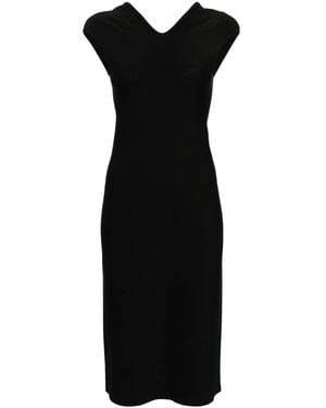 Mrz V-Neck Pencil Midi Dress - Black