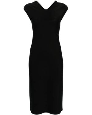 Mrz V-Neck Pencil Midi Dress - Black