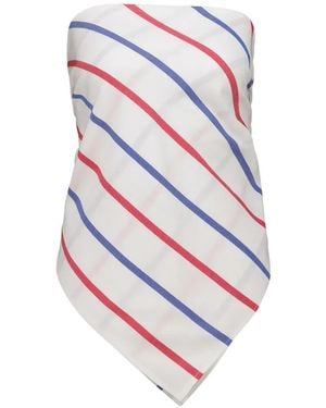 Marrakshi Life The Triangle Striped Blouse - White