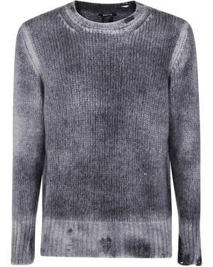 Avant Toi Ribbed Distressed Cashmere Sweater - Grey