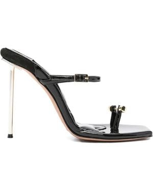 HARDOT Patent-Leather Toe-Strap Sandals - White