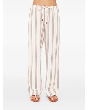 The Upside Pantaloni A Righe Baja Charli - Bianco