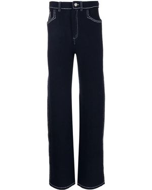 Barrie High-Rise Wide-Leg Trousers - Blue