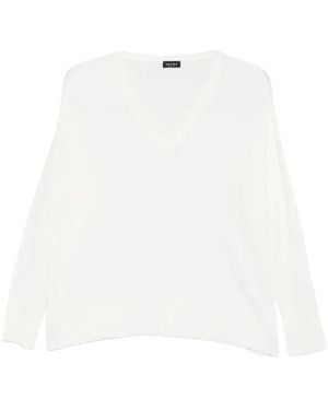 Neera V-Neck Side-Slit Top - White