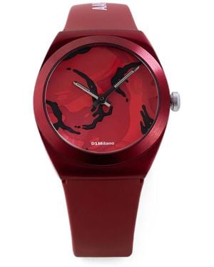 D1 Milano Reloj Redondo De 34 Mm De X Aape - Rojo