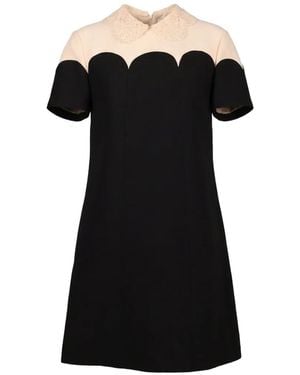 Valentino Garavani Lace-Collar Mini Dress - Black