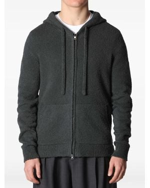 Roberto Collina Zip-Up Knitted Hoodie - Gray