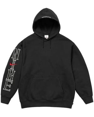 Supreme Logo-Embroidered Hoodie - Black