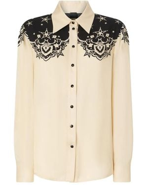 Pinko Shirt With Placed Star Print - Natural