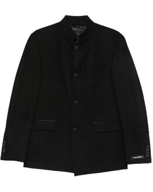 KARL LAGERFELD Mandarin-Collar Single-Breasted Jacket - Black