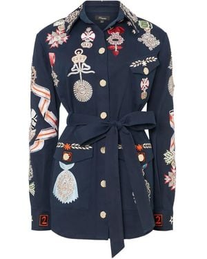 Temperley London Belted Shirt Jacket - Blue