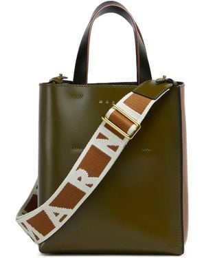 Marni Colour-Block Leather Tote Bag - Green