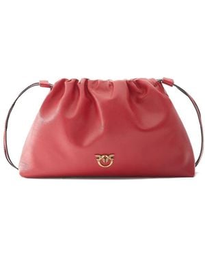 Pinko ドローストリング レザーショルダーバッグ - レッド