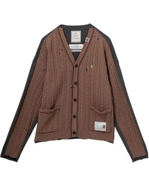 Maison Mihara Yasuhiro Cardigan Mit Zopfmuster - Braun