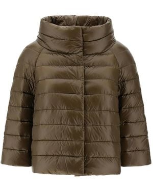 Herno Sofia High-Neck Quilted Jacket - Green
