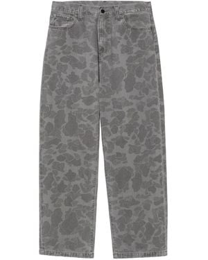 Carhartt Logo-Patch Abstratc-Pattern Trousers - Grey