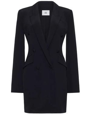 Adam Lippes Double-Breasted Silk Mini Dress - Blue