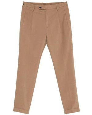 Berwich Retro Long Pleated Straight-Leg Pants - White