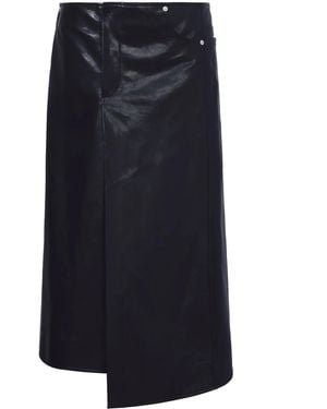 Proenza Schouler ローウエストナパレザースカート - ブルー