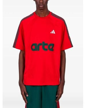 adidas X Arte Antwerp 3-Stripes-Logo T-Shirt - Red