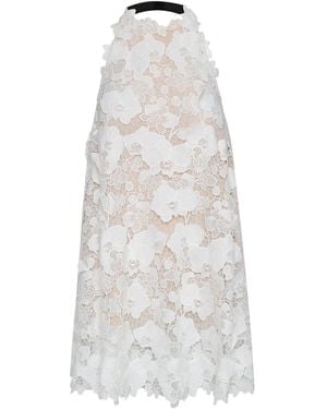 Oscar de la Renta Besticktes Orchid Guipure-Kleid - Weiß