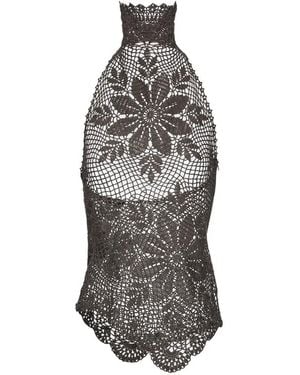 Magda Butrym Crochet Halter Top - White
