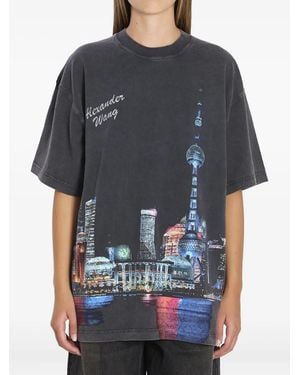 Alexander Wang Camiseta Estampada Con Apliques De Strass - Multicolor