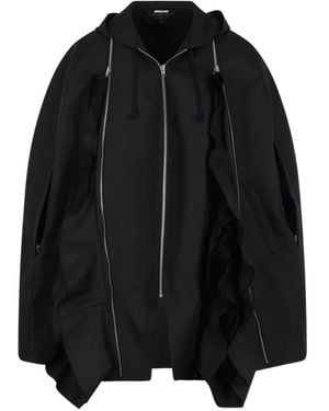 Comme des Garçons Ruffled Zip-Detail Jacket - Black