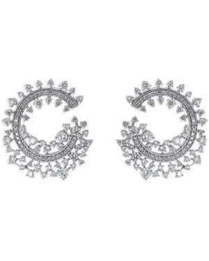 ANANYA Edge Creolen Mit Diamanten - Weiß