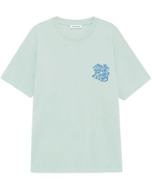 Anine Bing Cade Logo-Print T-Shirt - Blue