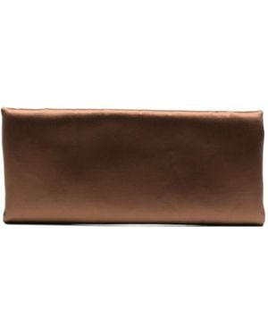 STAUD Muse Satin-Finish Clutch Bag - Brown