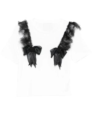 Loulou Ruffled-Embellishment T-Shirt - White