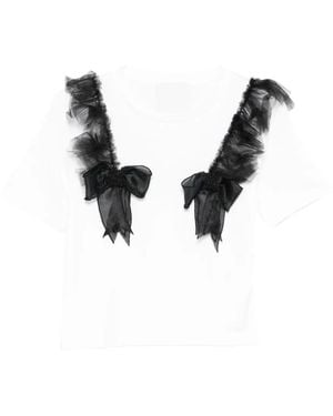 Loulou T-Shirt Mit Rüschendetail - Weiß