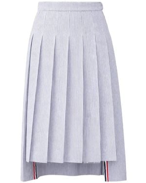 Thom Browne Pleated Midi Skirt - White
