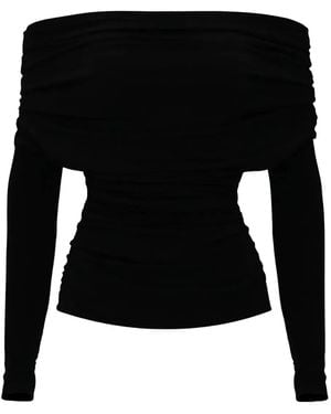 Lika Off-Shoulder Draped Top - Black