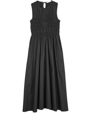 Cecilie Bahnsen Christy Gathered-Detail Midi Dress - Black