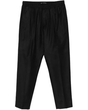 Low Brand Tokio Pleated Elasticated-Waist Pants - Black