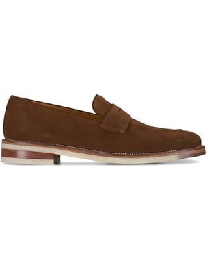 Martin Dingman Suede Penny Loafers - Brown