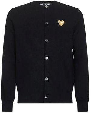 COMME DES GARÇONS PLAY Button Heart-Logo Cardigan - Blue