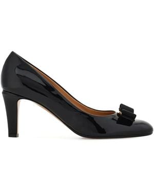Ferragamo Vara Bow-Detail Court Shoes - Black