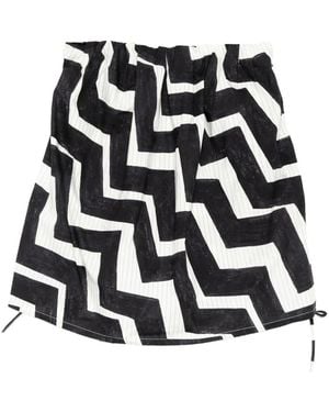 JNBY Zigzag-Print Drawstring Bandeau Top - Black
