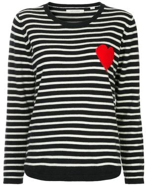 Chinti & Parker Breton Stripe Heart Jumper - Blue